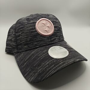 Pittsburgh Steelers Women's New Era Cap Dark Heathr Gry w/ Pink Embroidered Logo
